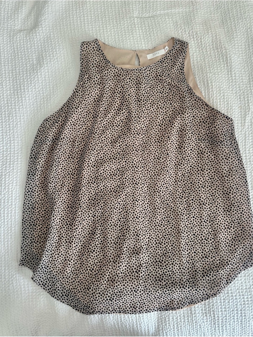 Lush Sleeveless Tan & Black Top Size XL